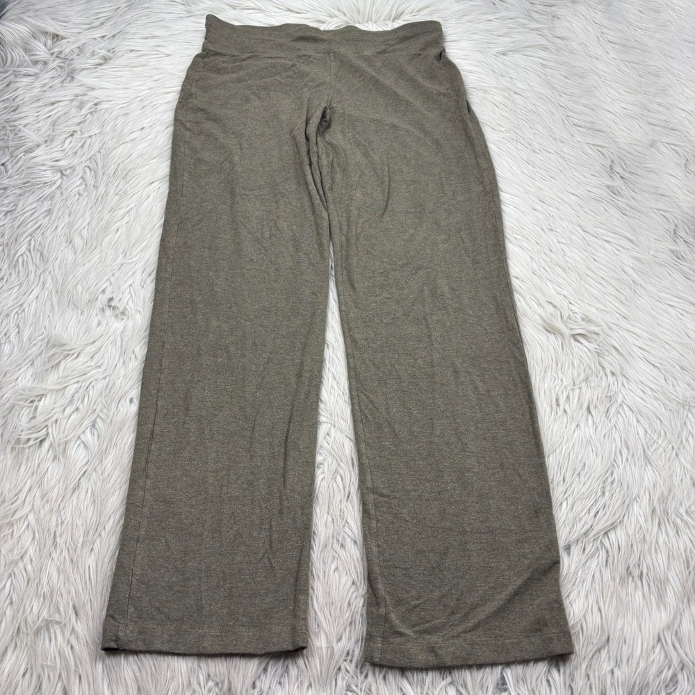 Eileen Fisher Women's M Green‎ Straight Leg Pull on Knit Pants Comfort Lounge